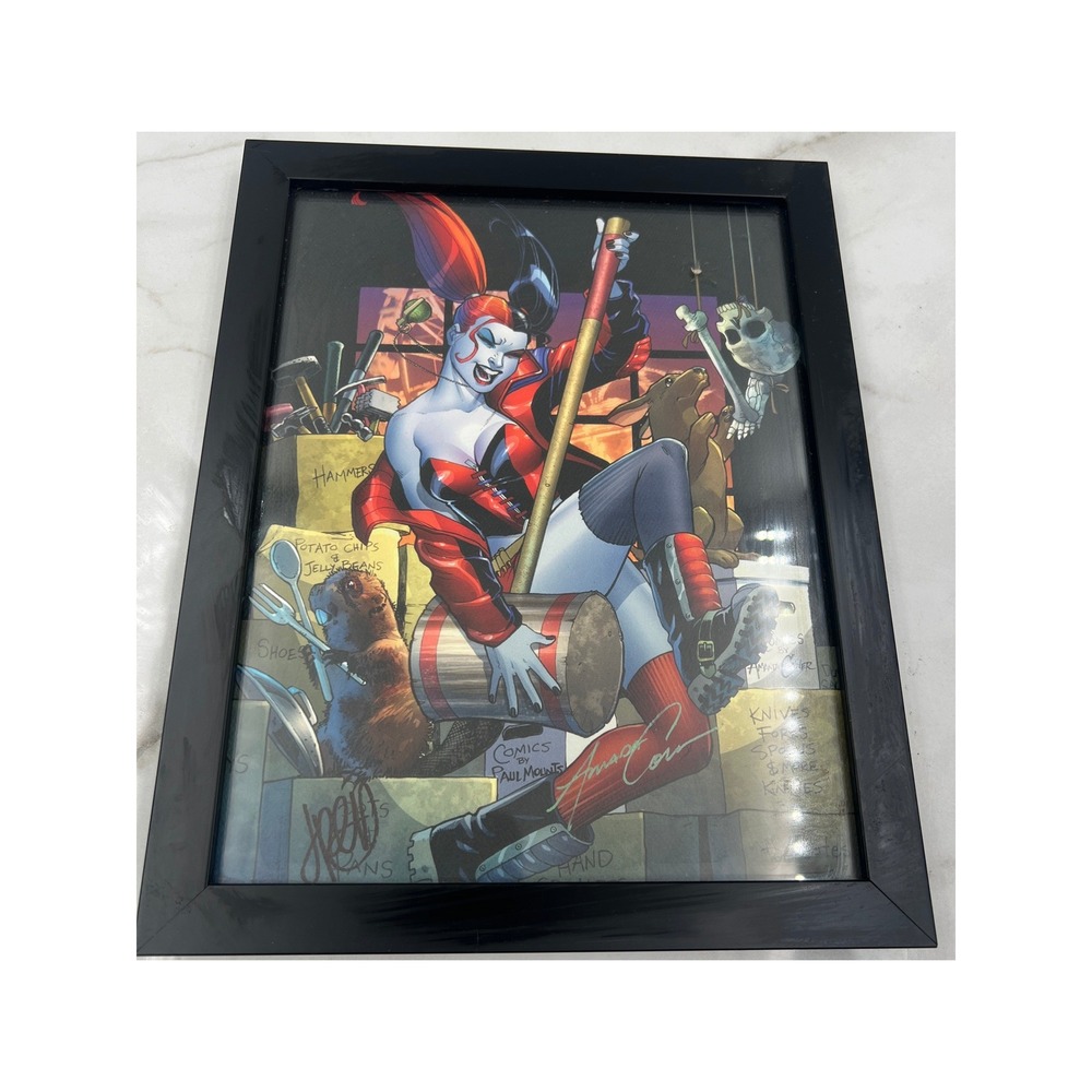 Harley Quinn Signed Art Print Framed Amanda Conner Paul Mounts DC Comics Art